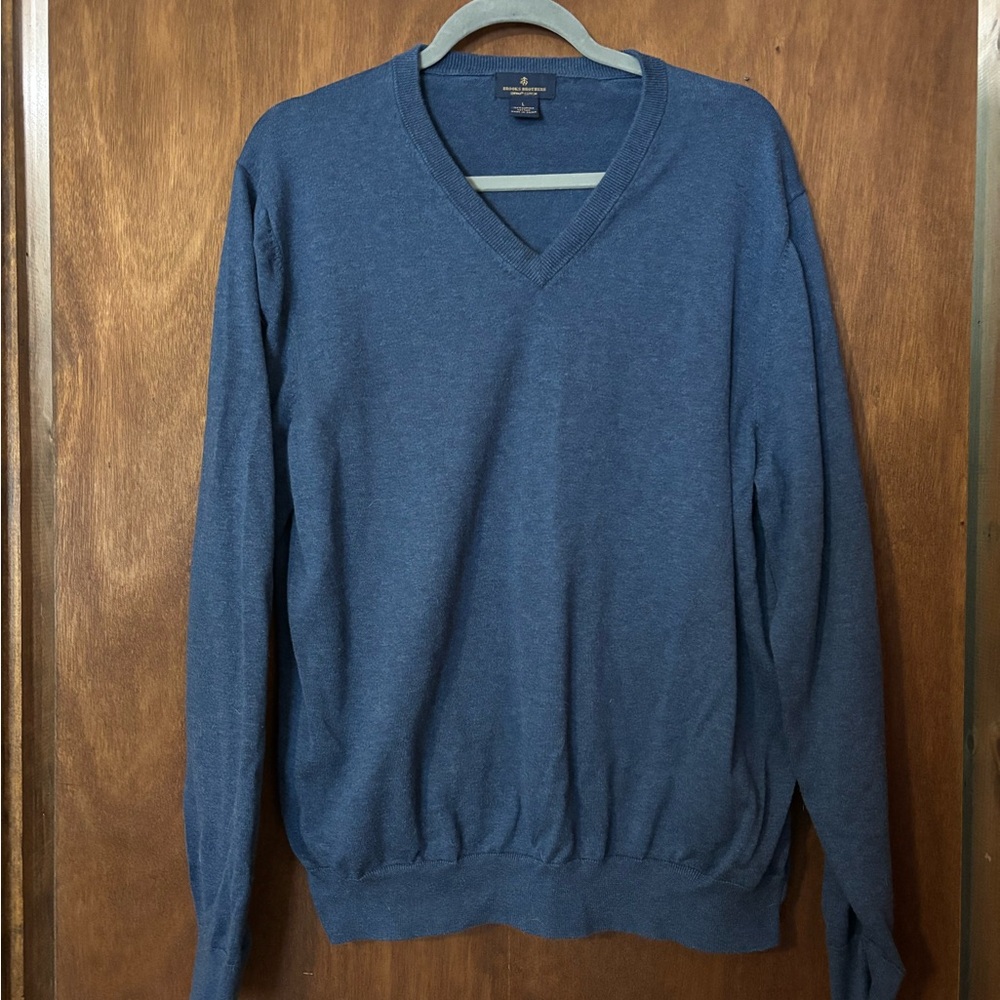 Brooks Brothers Men's Deep Blue V-Neck Sweater